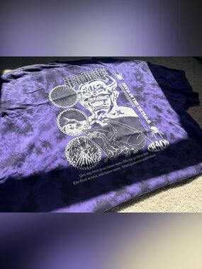 Vitriol Mens Purple Tie-Dye CHOAS Graphic Tee